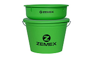 Ведро ZEMEX Комплект 25 л с крышкой и тазиком, цвет зелены...